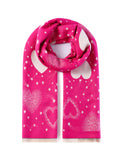 Hearts from Heaven Luxurious Double Sided Jacquard Scarf | Pink
