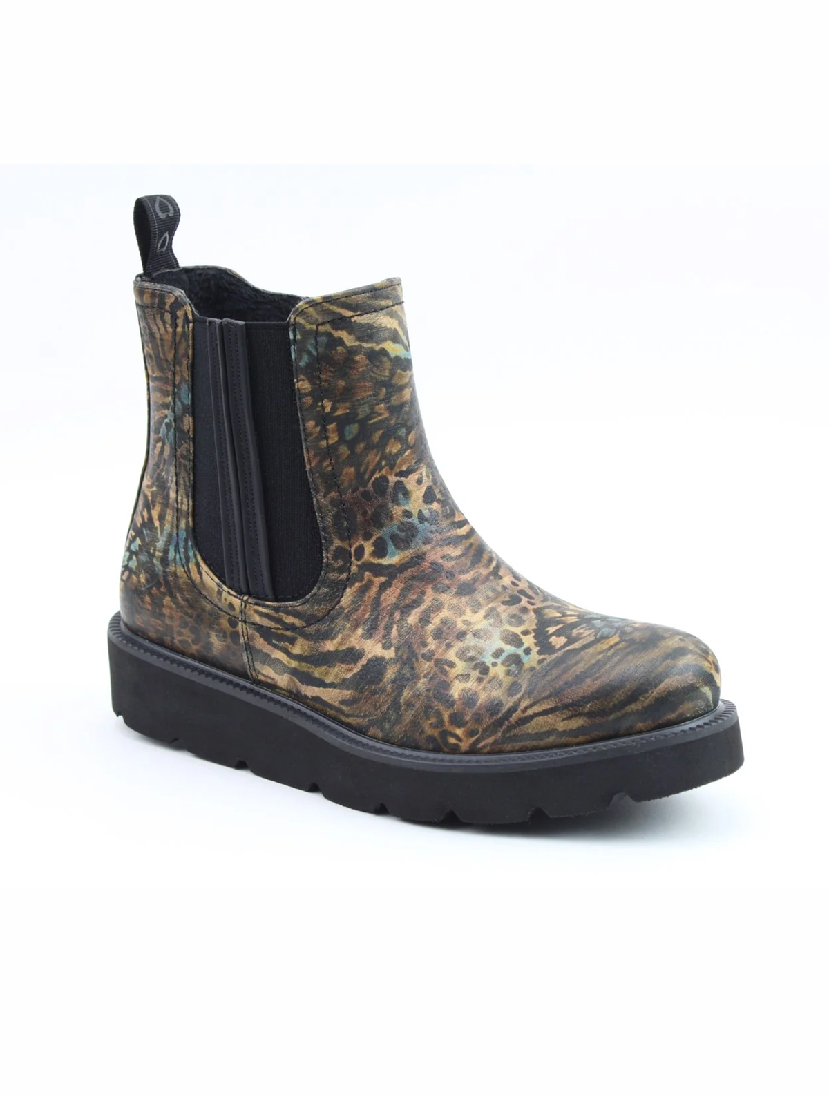Heavenly Feet | Triton2 Animal Print Ankle Boot | Black/Bronze