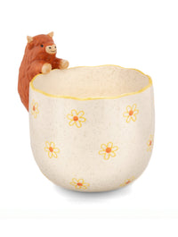 Peeking Highland Cow Planter