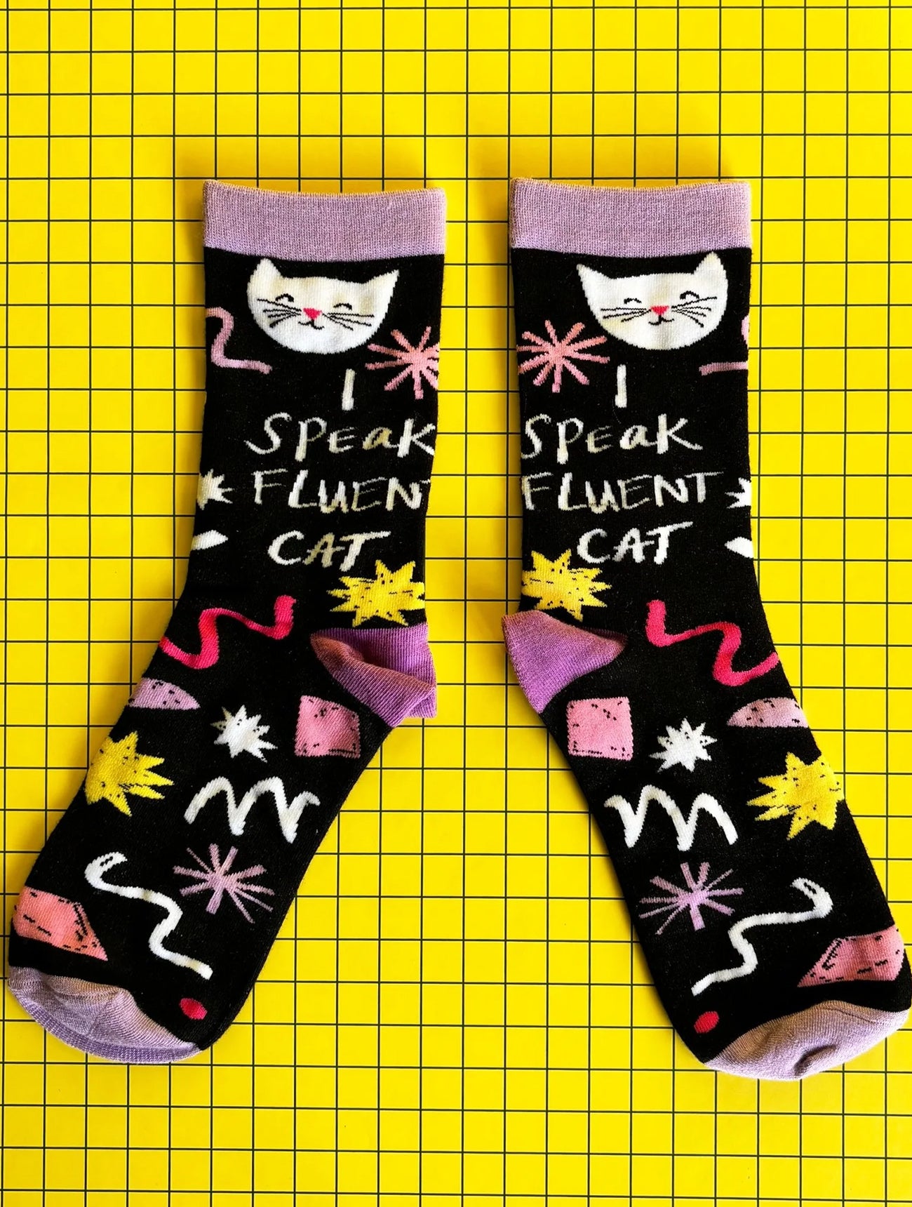 Small Talk 'I Speak Fluent Cat' Socks