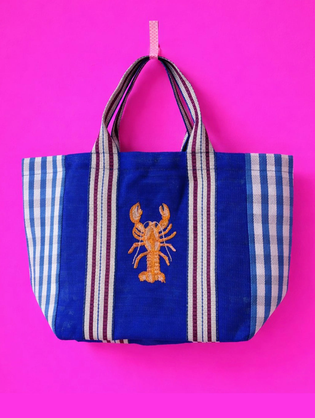 Coral Lobster Recycled Shopper