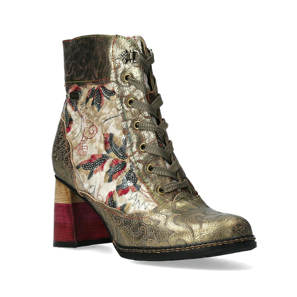 Laura Vita | Idano 06 Heeled Boot | Gold Multi