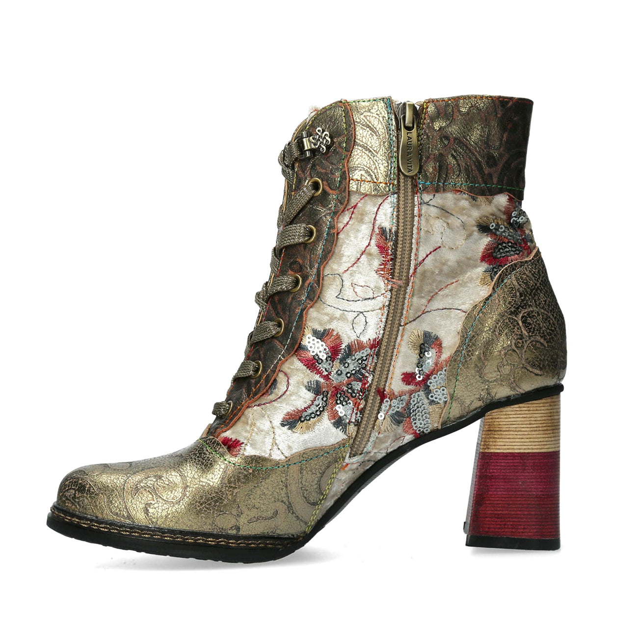Laura Vita | Idano 06 Heeled Boot | Gold Multi