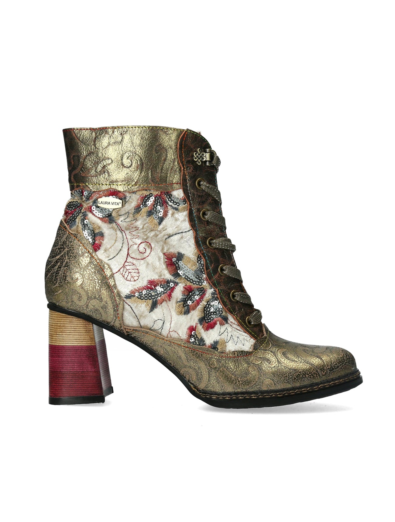 Laura Vita | Idano 06 Heeled Boot | Gold Multi
