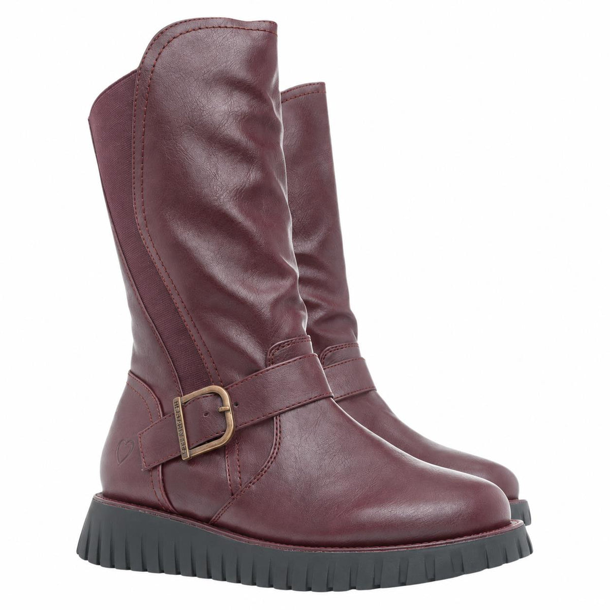 Heavenly Feet | Marianne Calf Length Boot | Burgundy