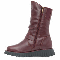 Heavenly Feet | Marianne Calf Length Boot | Burgundy