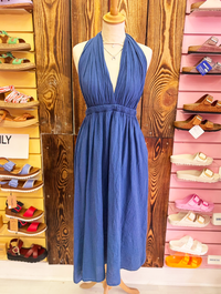 Cotton Infinity Dress | Mid Blue
