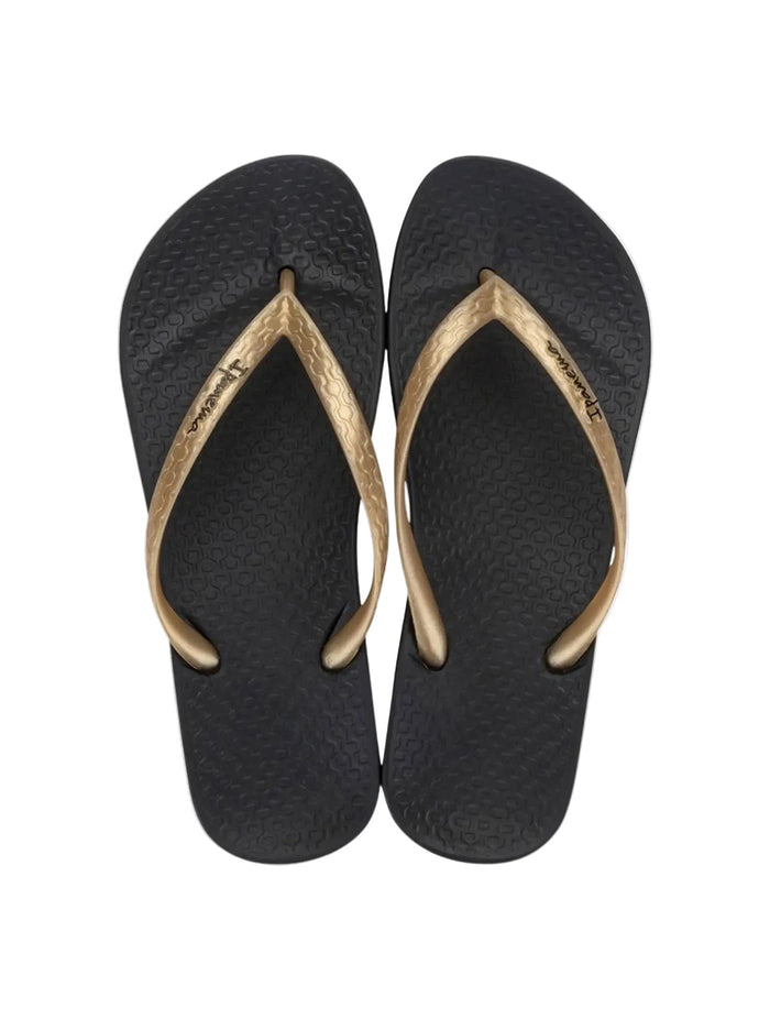 Anatomica Tan Flip Flop | Black/Gold