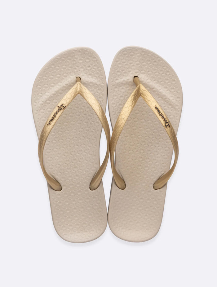 Anatomica Tan Flip Flop | Beige/Gold