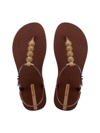 Class Easy On Glow | Flat Sandal | Brown/Gold Glitter