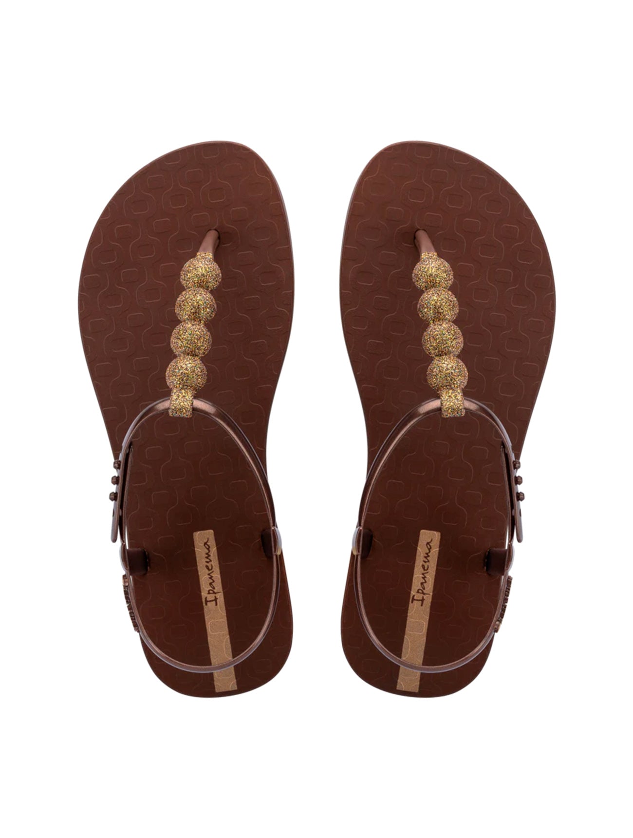 Class Easy On Glow | Flat Sandal | Brown/Gold Glitter