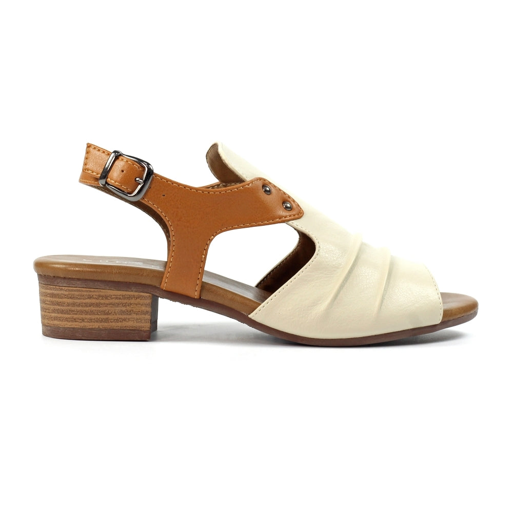 Lunar|Jaden Beige Leather Sandal