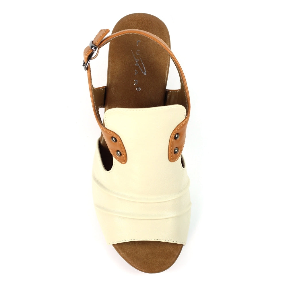 Lunar|Jaden Beige Leather Sandal