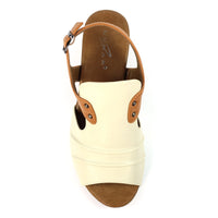 Lunar|Jaden Beige Leather Sandal