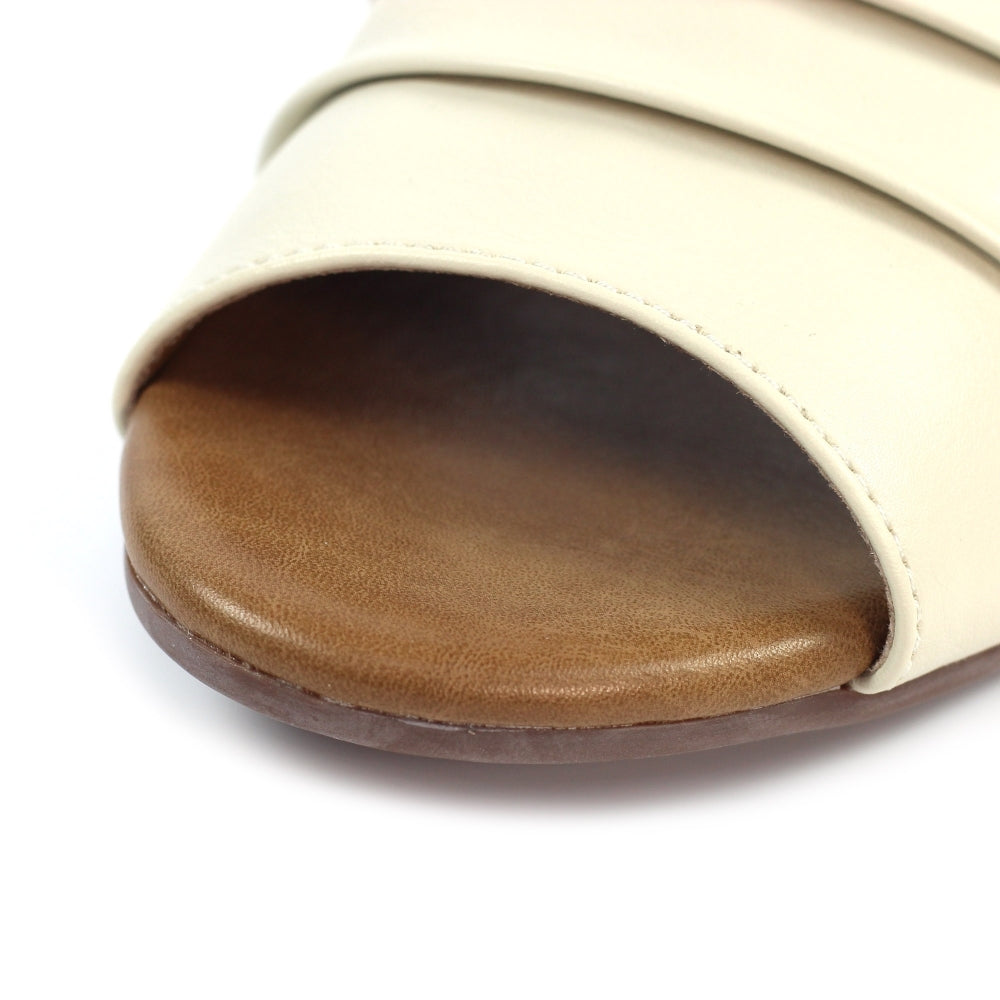Lunar|Jaden Beige Leather Sandal