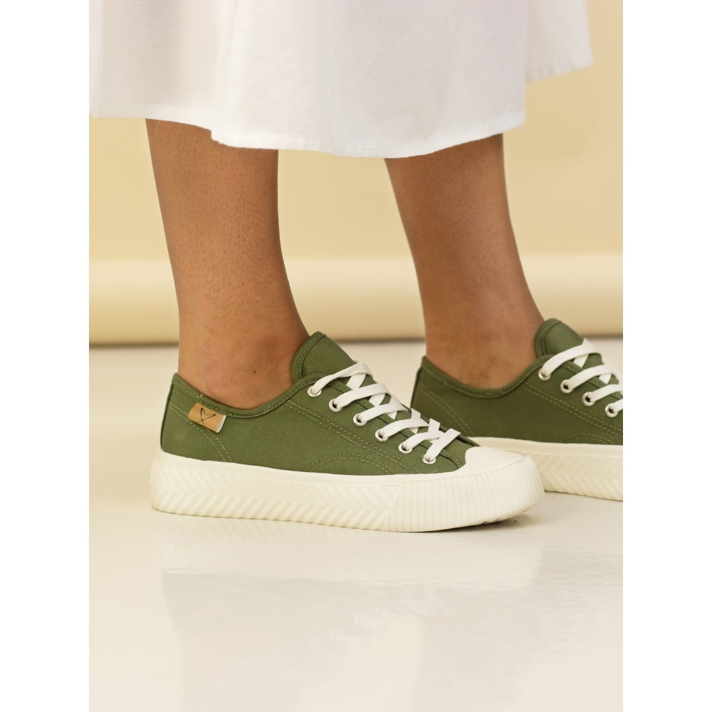 Jayne II | Canvas Lightweight Trainer | Khaki