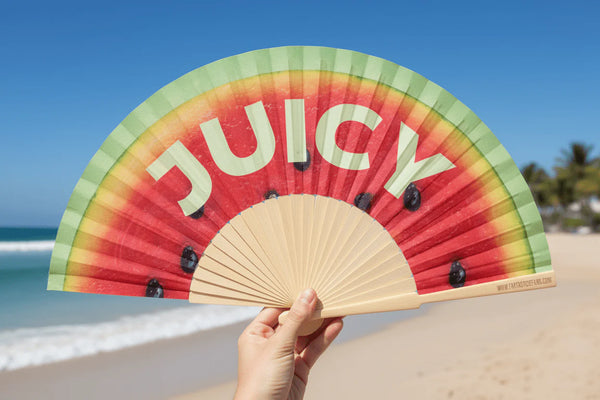 Juicy Watermelon Curved Slogan 23cm Fan