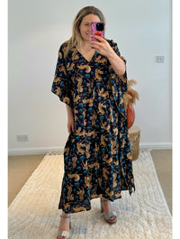 Indian Cotton Kaftan | Tiger Print