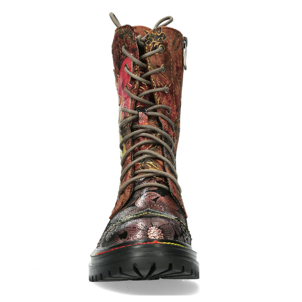 Laura Vita | Kandyo 83 Chunky Lace Up Boot | Brown Multi
