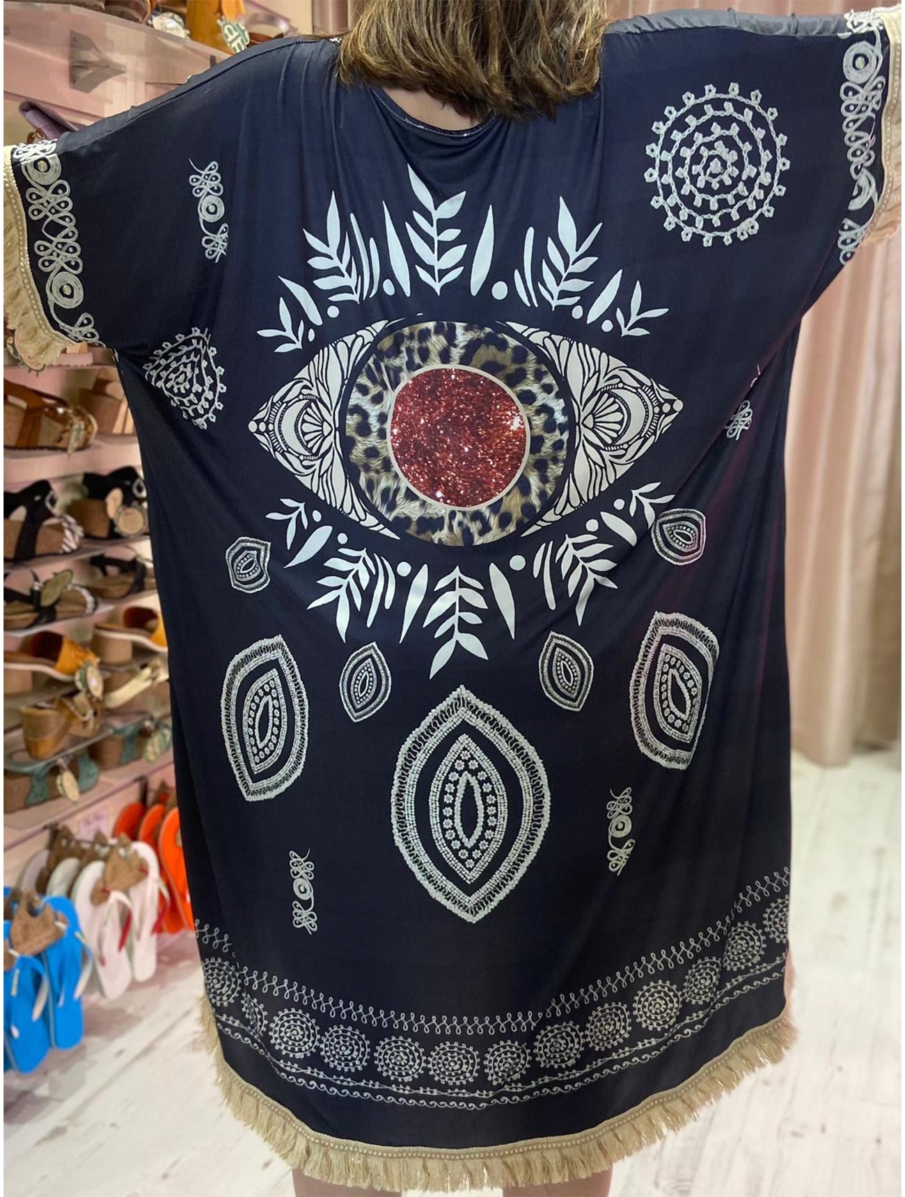 Boho Eye Print Kimono