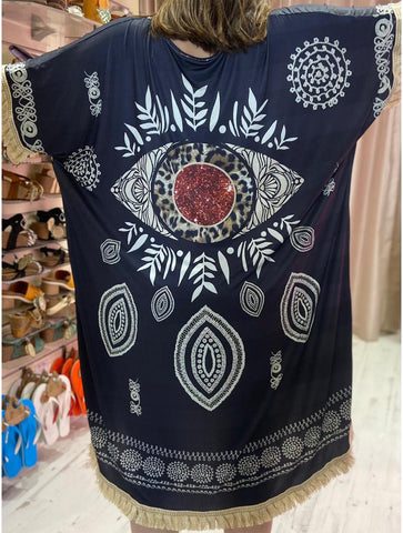 Boho Eye Print Kimono