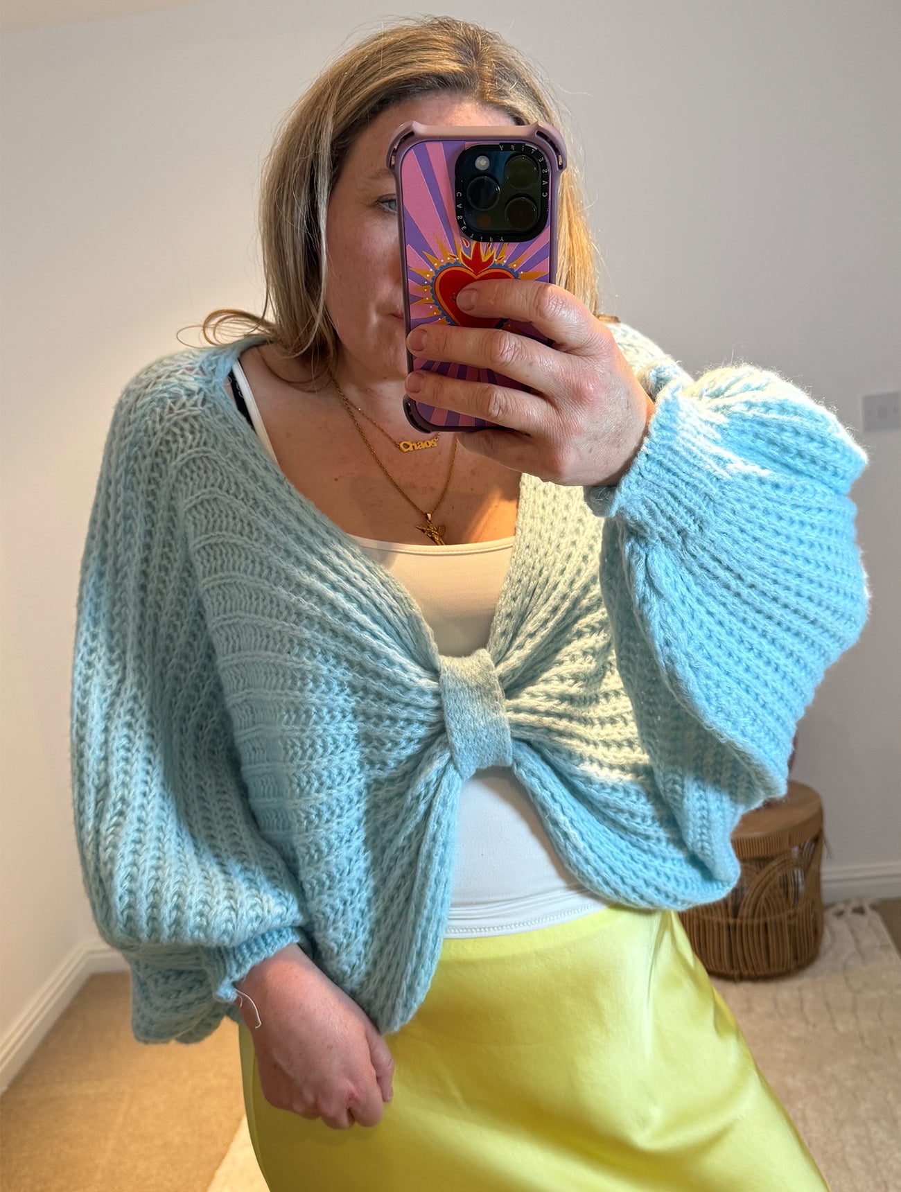 Knot Front Cropped Jumper | Sky Blue