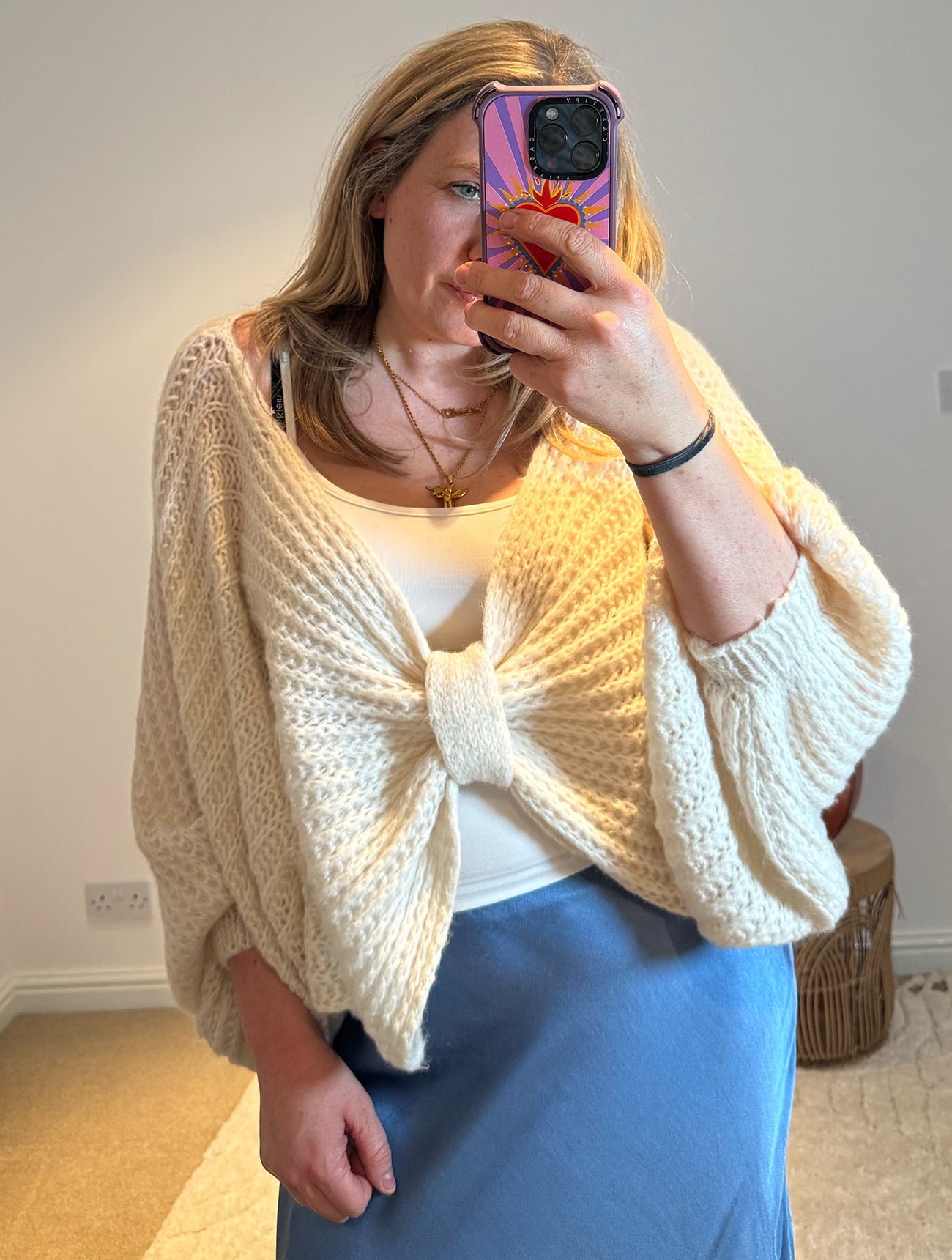 Knot Front Cropped Jumper | Cream