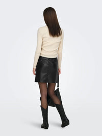 Onlelina Short Faux Leather Skirt | Black