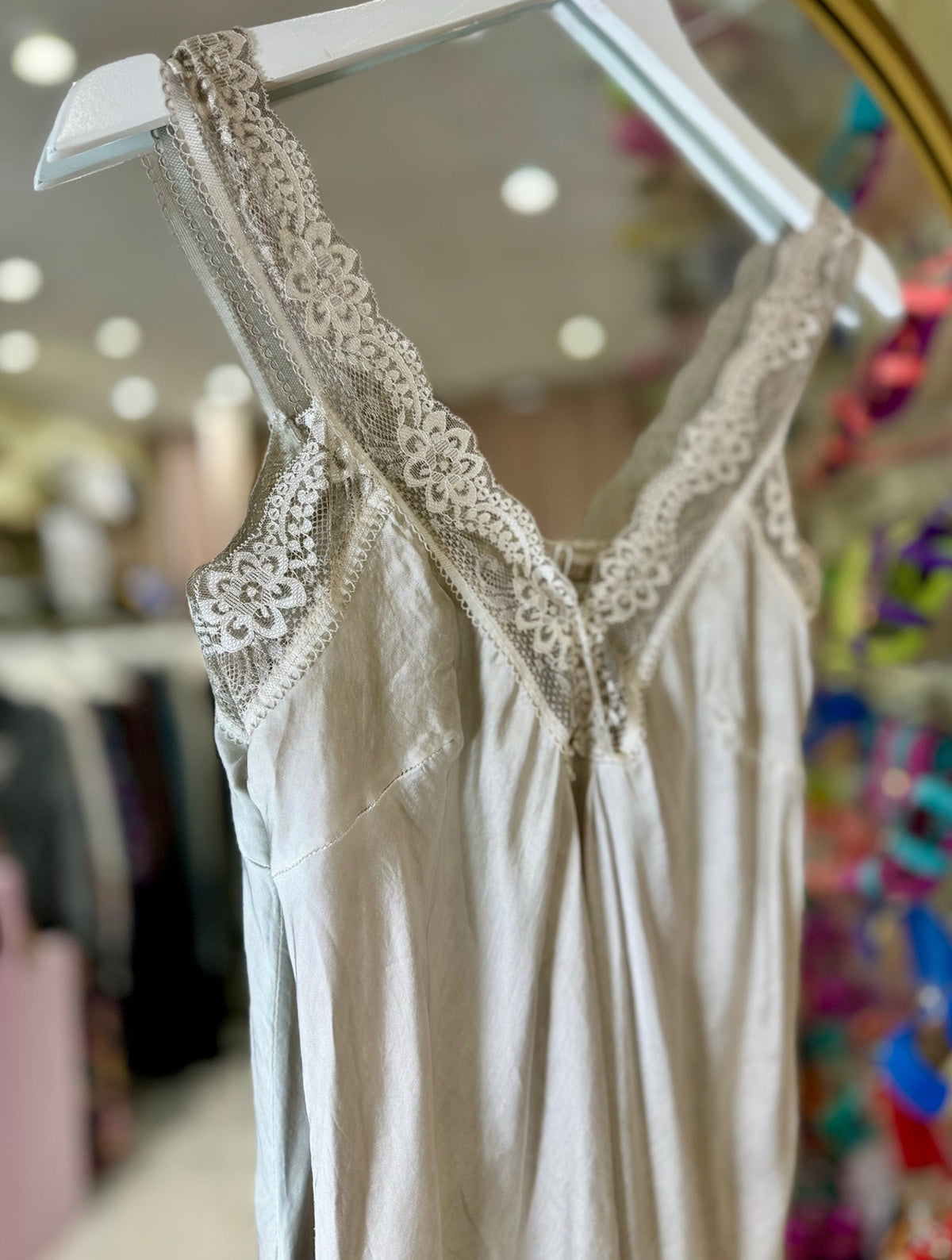 Layla Lace Silky Camisole | Oyster