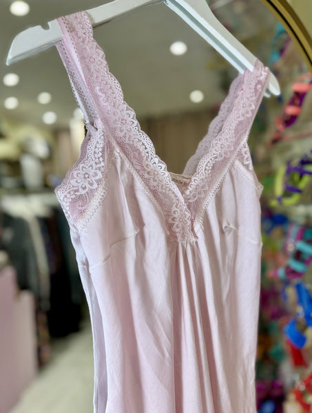 Layla Lace Silky Camisole | Pale Pink