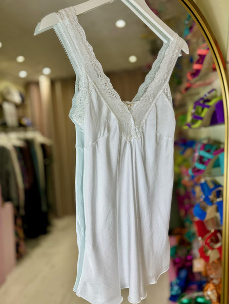 Layla Lace Silky Camisole | White