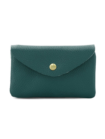 Large Leather Button Purse | Teal