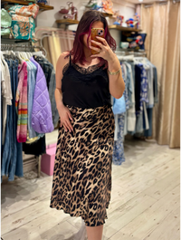 Aurora Satin Skirt | Leopard Print