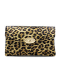 Leopard Metallic Leather Small Crossbody Bag | Gold