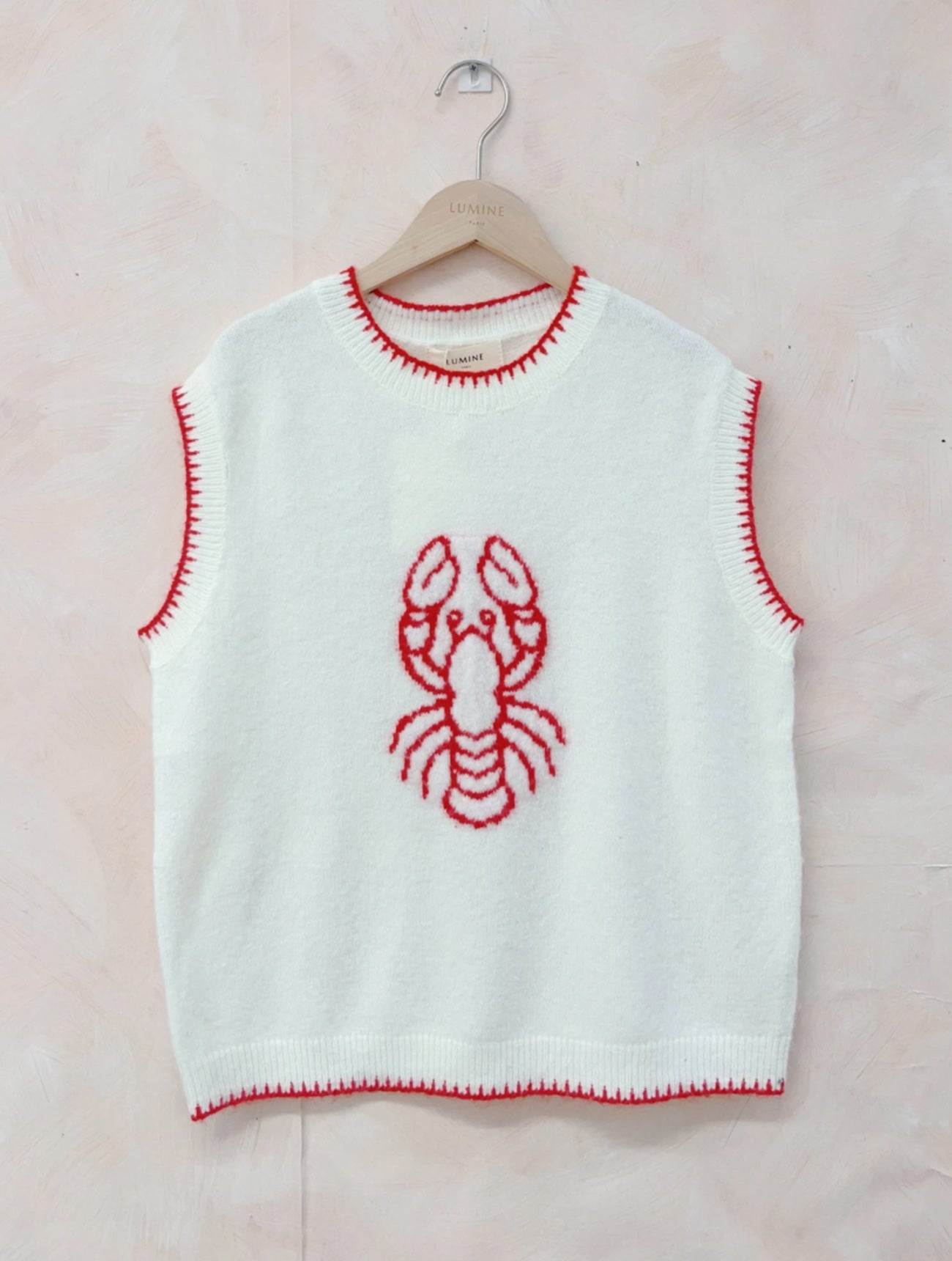 Lobster Soft Knitted Tank Top | Light Cream
