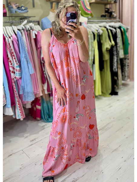 Lola Printed Maxi Dress | Pink