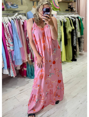 Lola Printed Maxi Dress | Pink