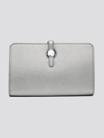 Long Purse/Clutch | Metallic Grey