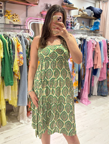 Louisa Printed 2-in-1 Dress and Skirt | Green Paisley