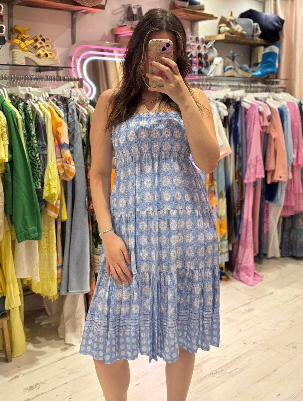 Louisa Printed 2-in-1 Dress and Skirt | Light Blue Boho Print