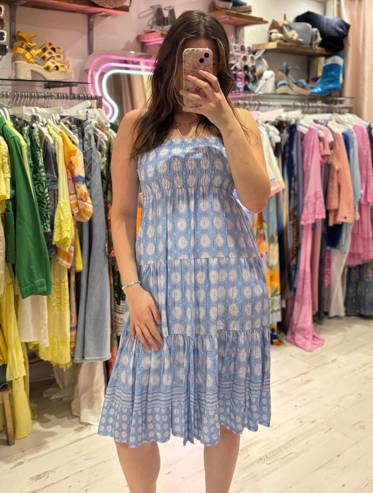Louisa Printed 2-in-1 Dress and Skirt | Light Blue Boho Print