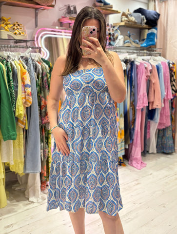 Louisa Printed 2-in-1 Dress and Skirt | Blue Paisley
