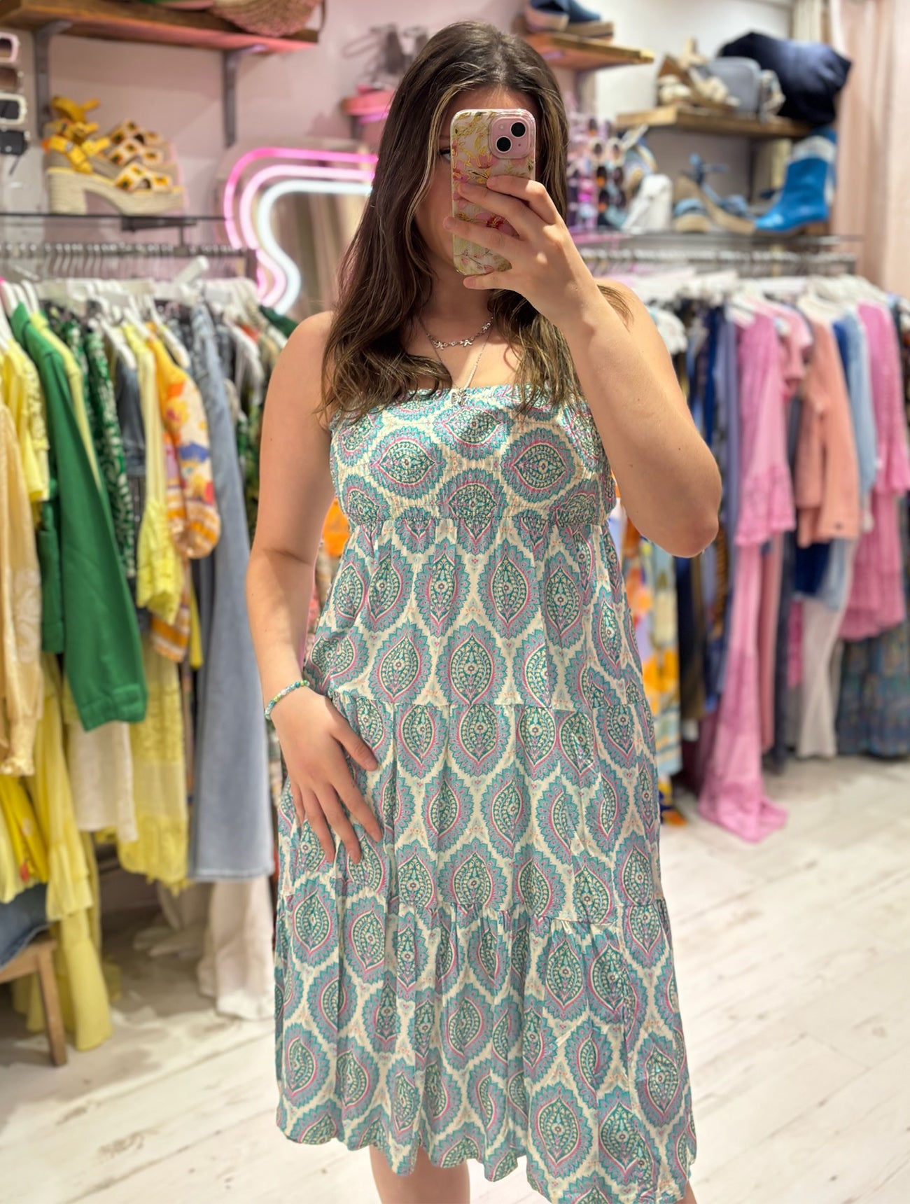 Louisa Printed 2-in-1 Dress and Skirt | Mint Paisley