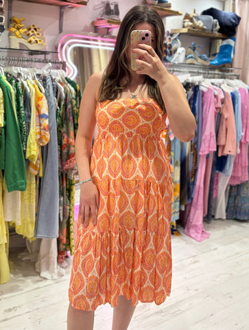 Louisa Printed 2-in-1 Dress and Skirt | Orange Paisley