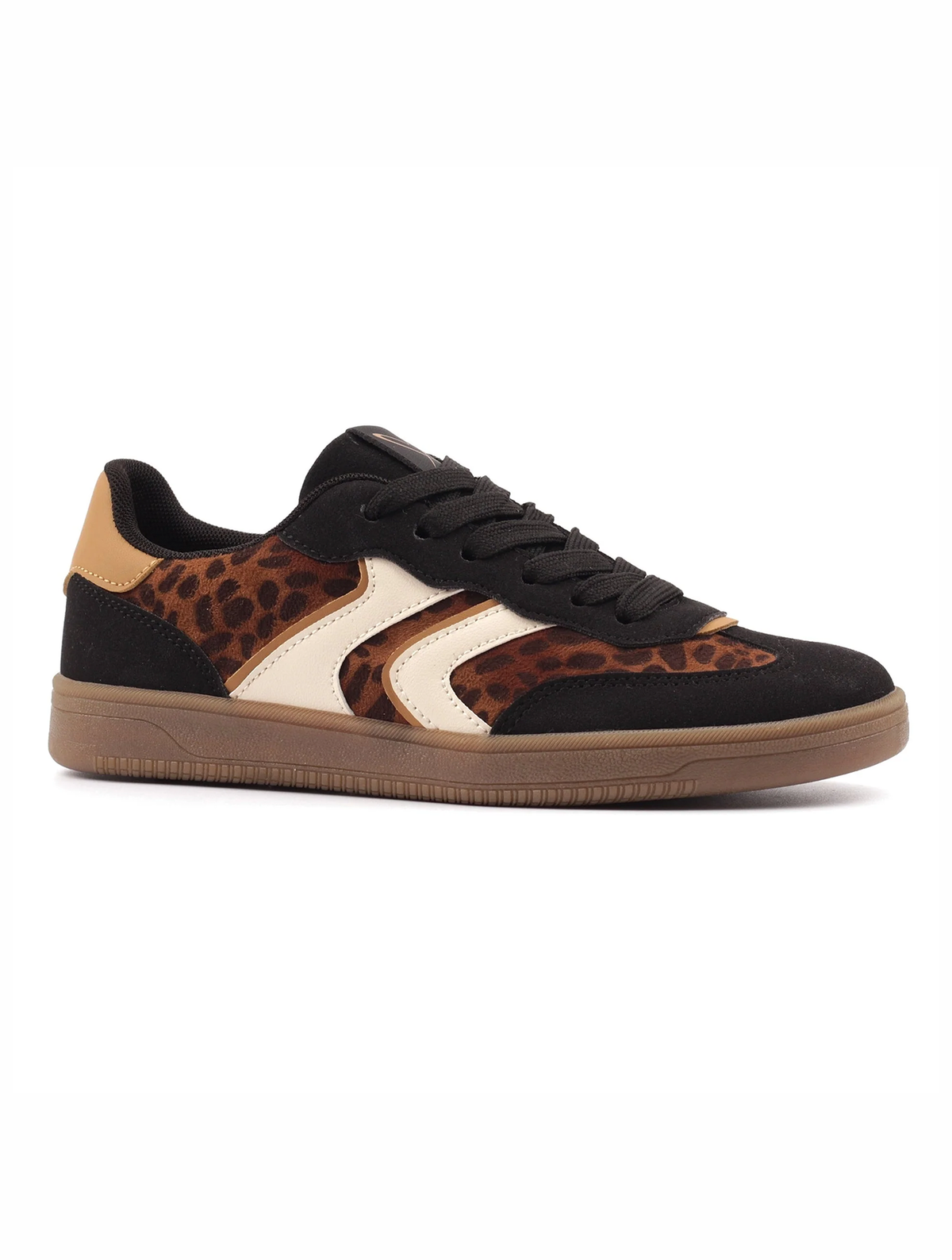 Jersey Leopard Detail Trainer | Black Multi
