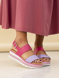 Missy Chunky Wedge Sandal | Pink/Lilac