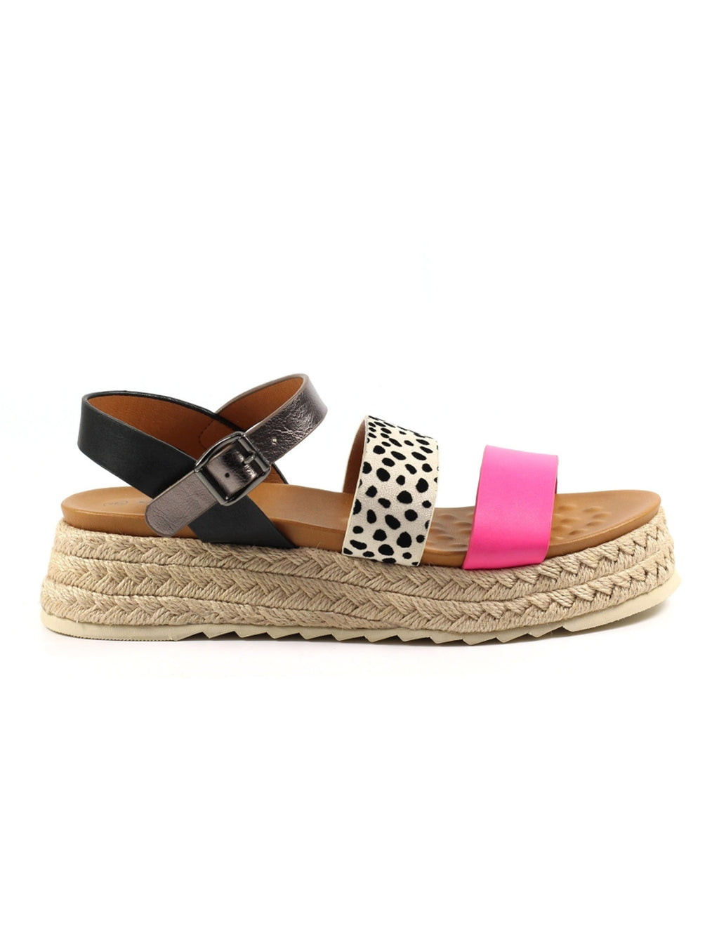 Lunar | Summer Chunky Animal Print Sandal | Fuchsia