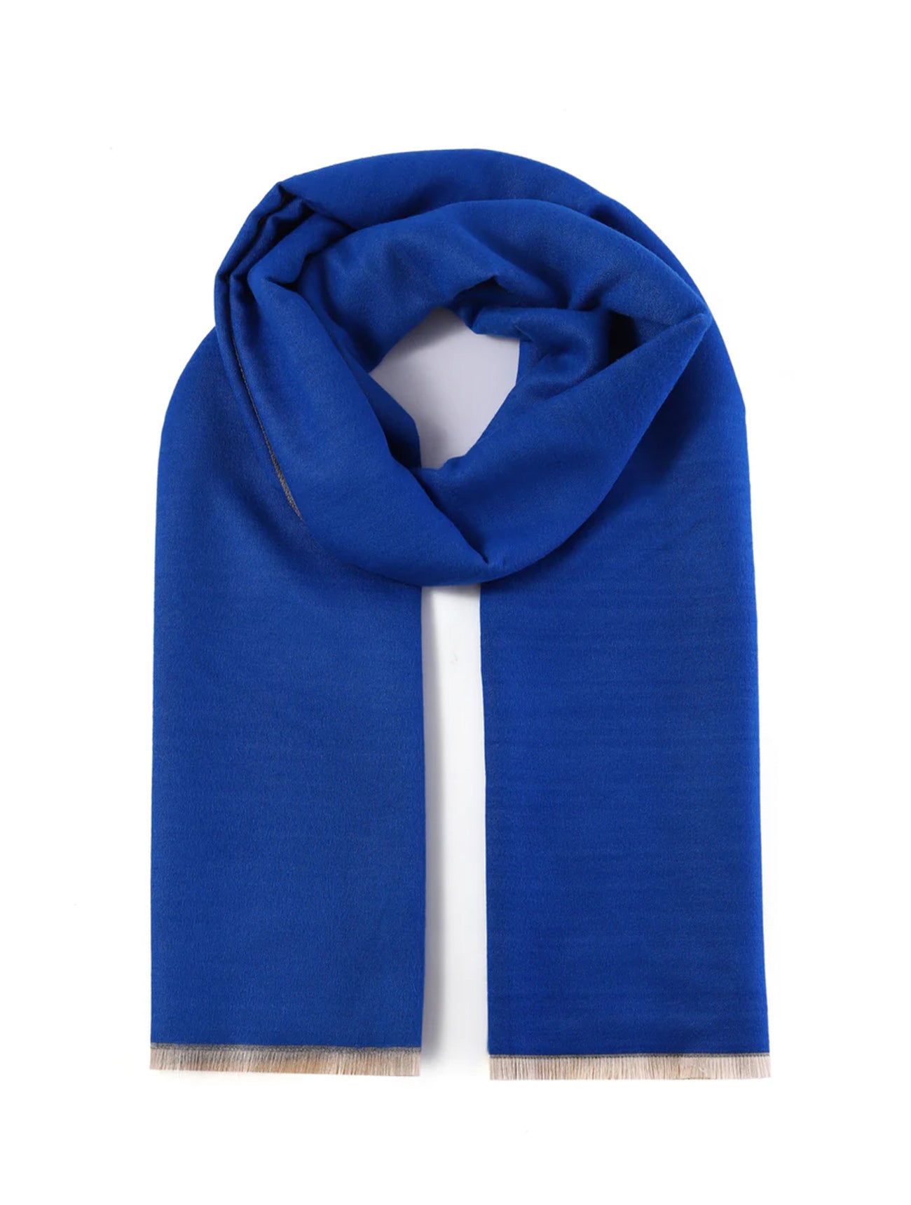 Luxurious Plain Double Sided Scarf | Electric Blue