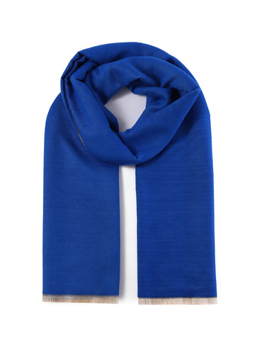 Luxurious Plain Double Sided Scarf | Electric Blue