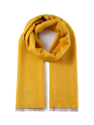 Luxurious Plain Double Sided Scarf | Yellow/Grey